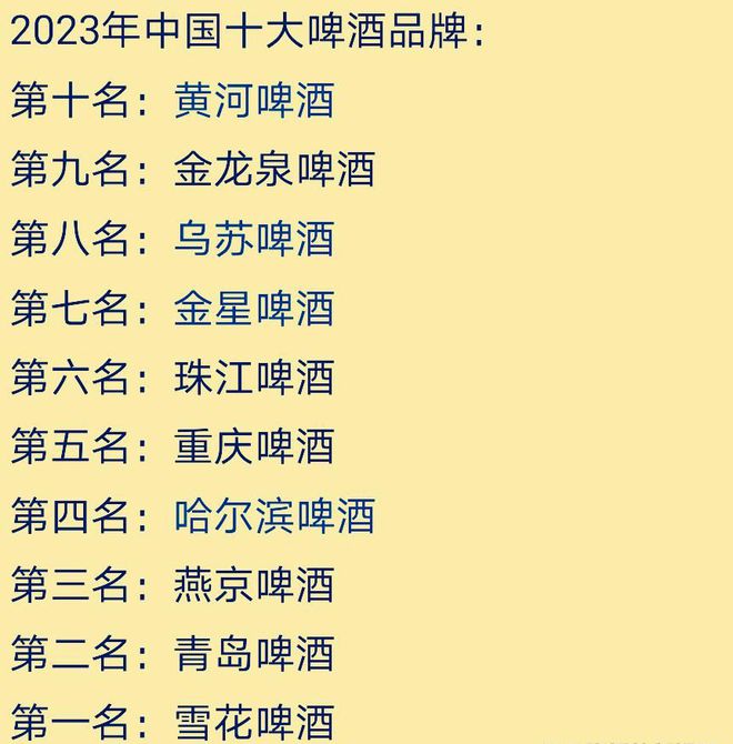 中国十大啤酒品牌(图1)