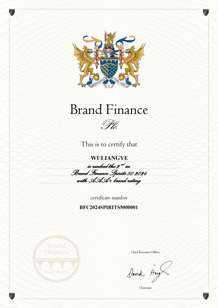 《BrandFinance2024年全球最具价值烈酒品牌50强》榜单发布^五粮液再获AAA+最高品牌强度评级(图1)