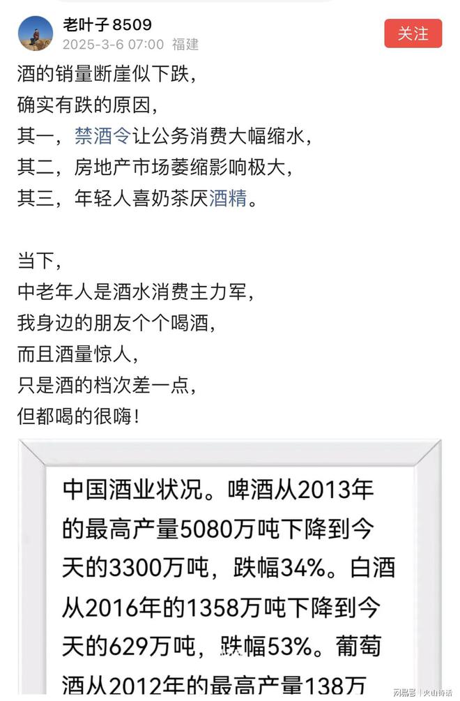 酒的销量断崖似下跌！网友：酒和KTV一样已引不起年轻人的兴趣(图1)